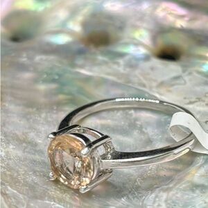 Morganite .925 sterling ring size 7.5